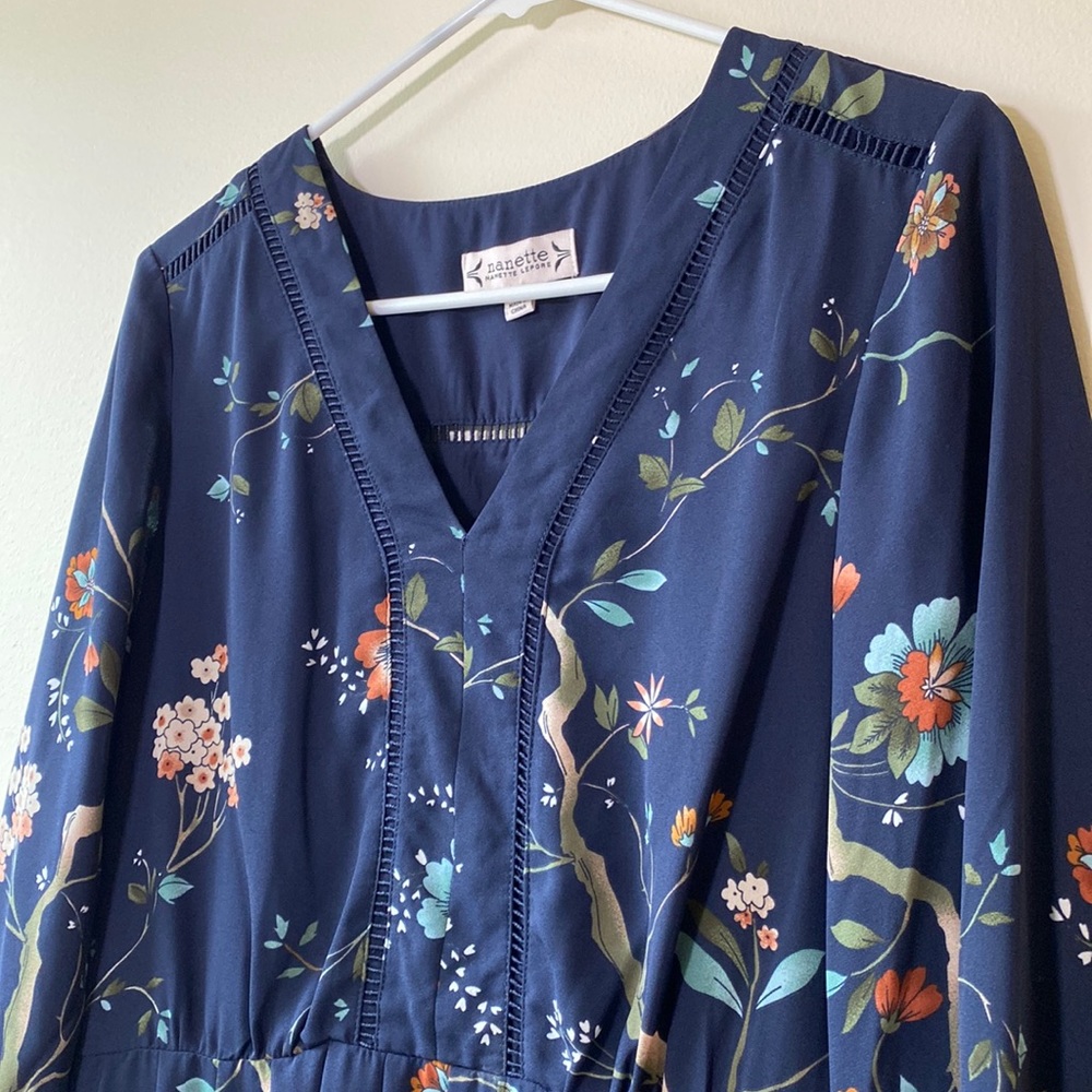 Nanette Lepore Navy V-Neck Dress, Size 6